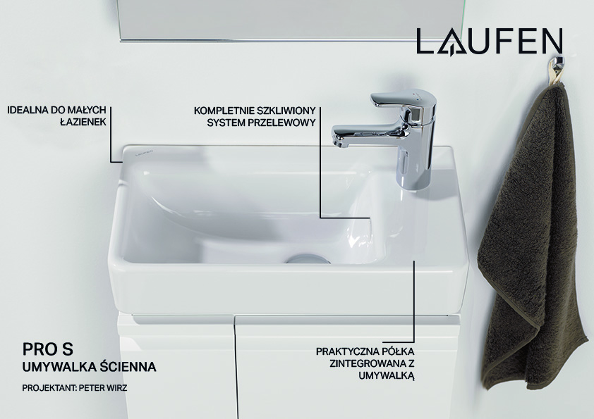 Laufen Pro S umywalka 48x28 cm ścienna biała H8159540001041