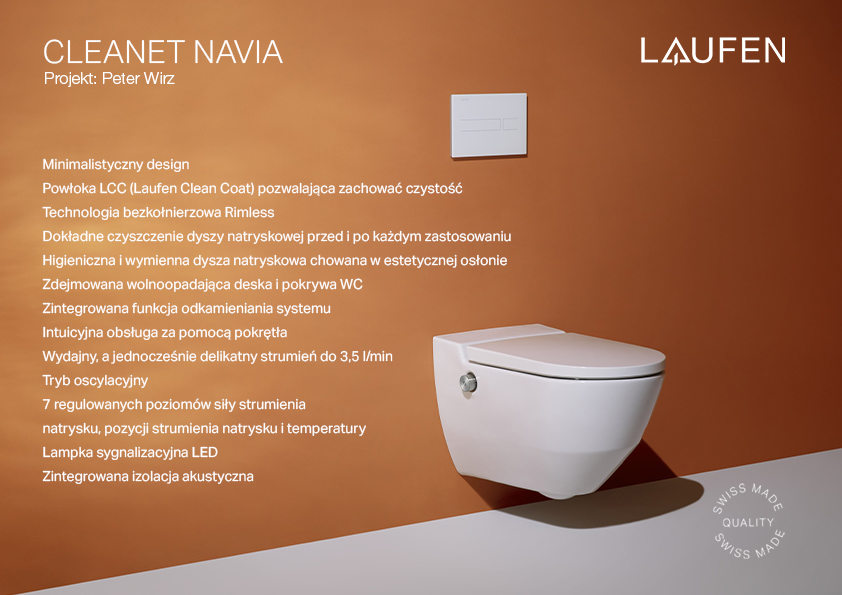 Laufen Navia miska WC wisząca myjąca z deską wolnoopadającą biała H8206014000001