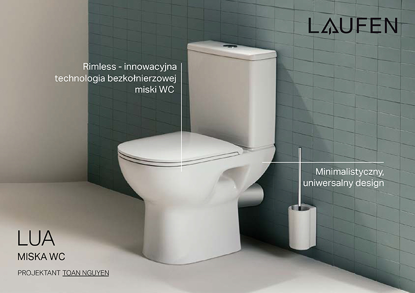 Laufen Lua miska WC kompakt stojąca Rimless biała H8240810000001