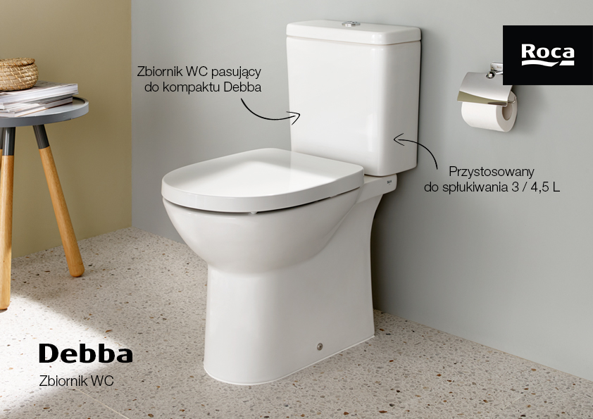 Roca Debba spłuczka WC do kompaktu biała A341990000