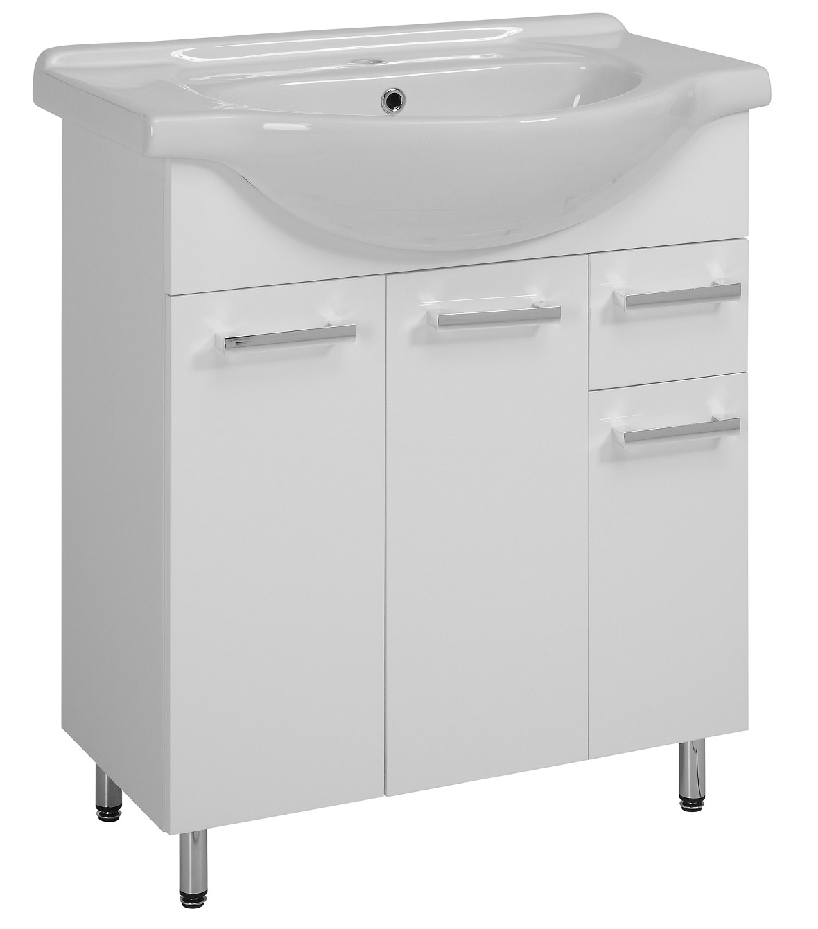 Astor Lupo umywalka z szafką 75 cm biały połysk AM-LUD-750-27