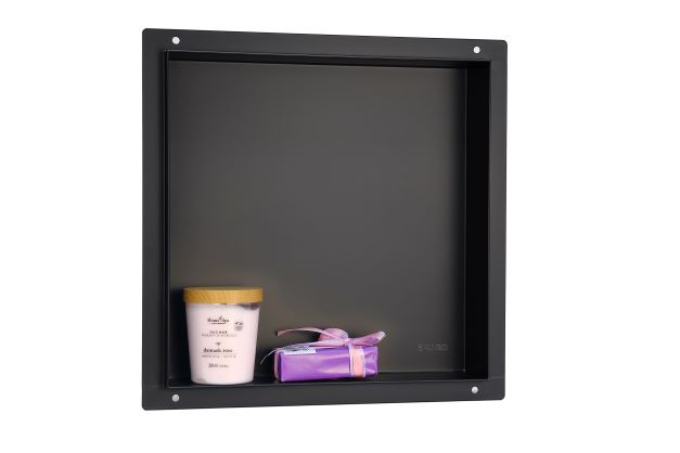 Balneo Wall-Box No Rim Black półka wnękowa 30x30x10 cm czarna OB-BL2-NR