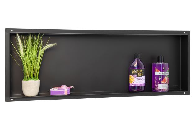 Balneo Wall-Box No Rim Black półka wnękowa 30x90x7 cm czarna OB-BL5-NR