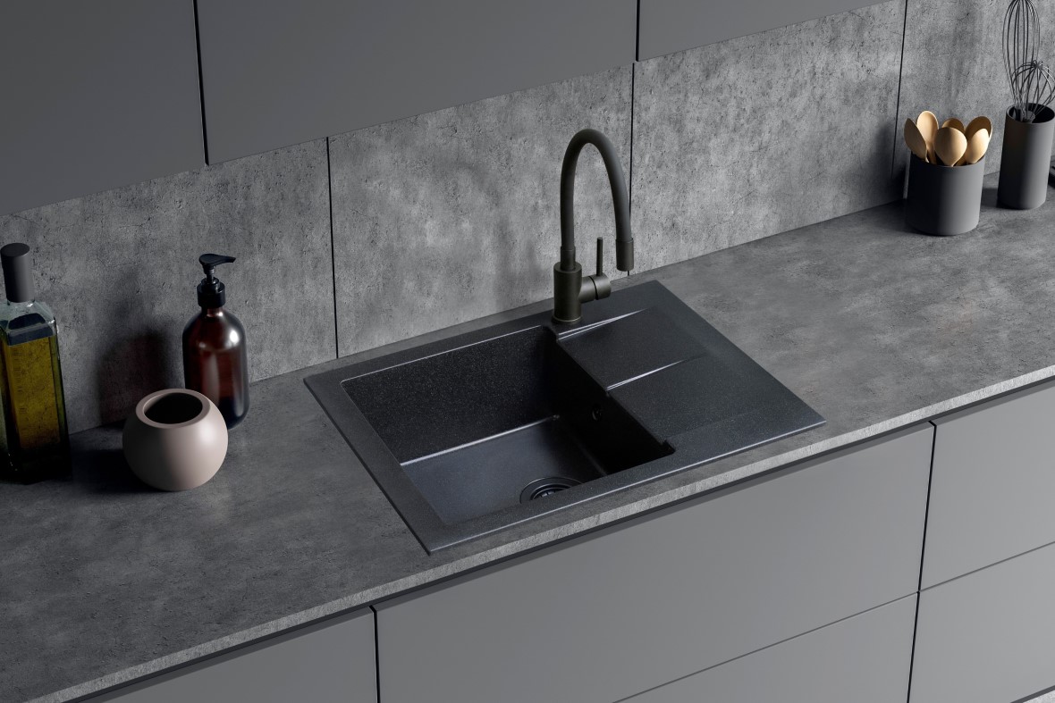 Berg Black zlewozmywak z baterią onyx/czarny ZZH1411ABFBK