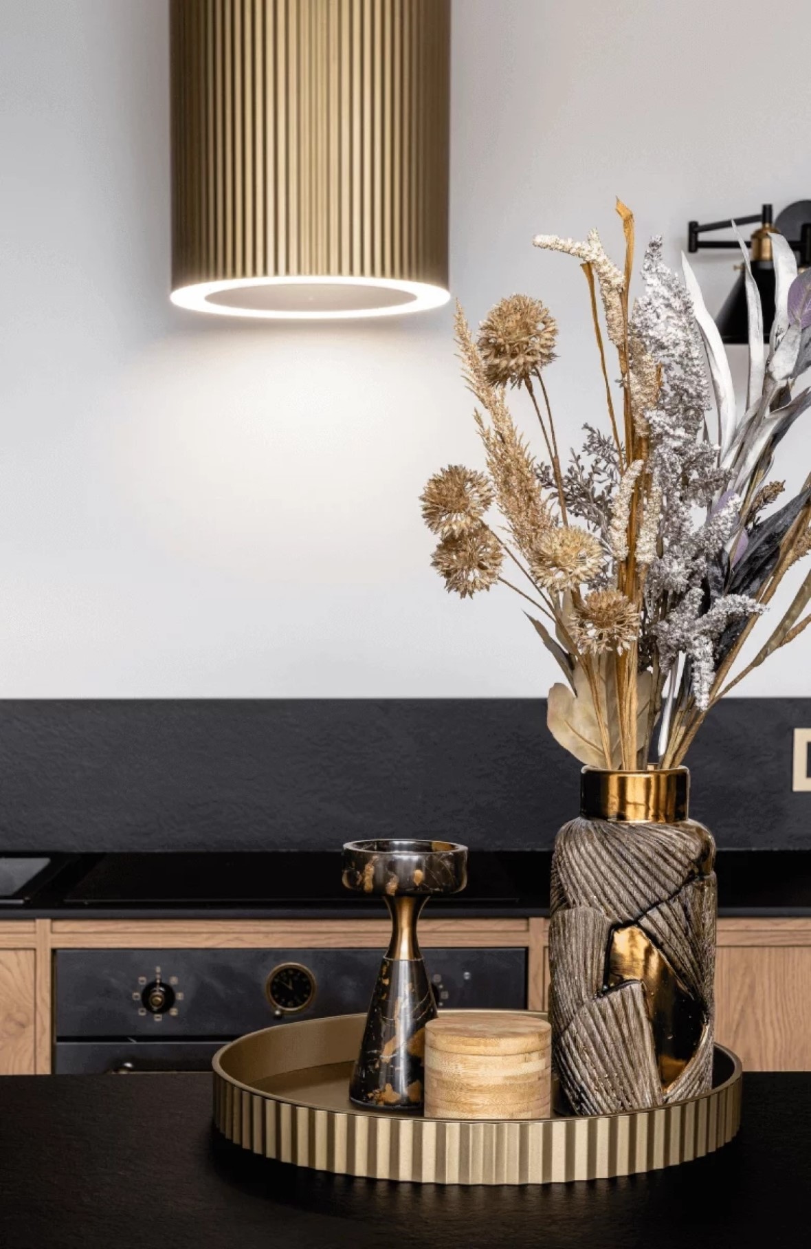 Ciarko Design Monogram okap kuchenny 38 cm ścienny złoty CDP3802Z