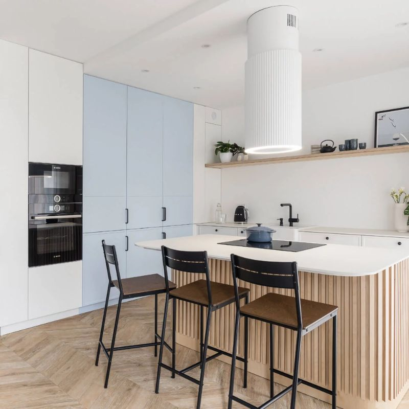 Ciarko Design Monogram W okap kuchenny 38 cm wyspowy biały CDW3802B