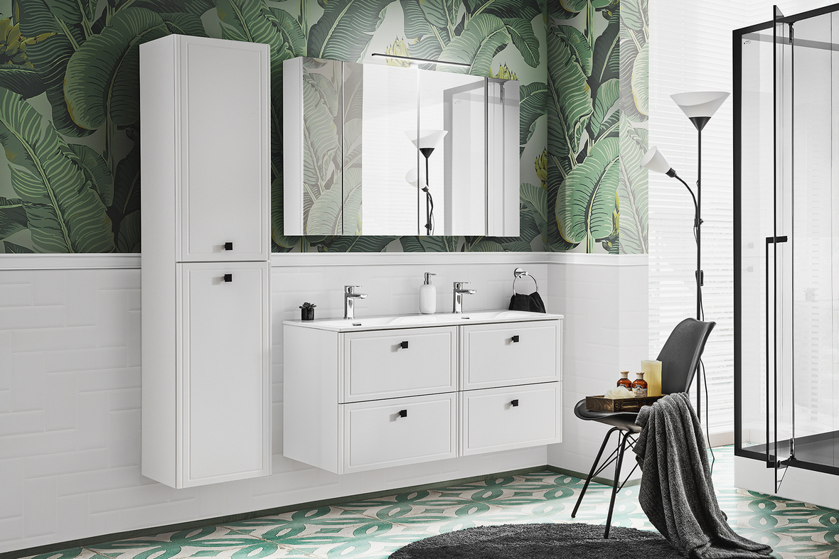 Comad Havana szafka 60x16x75 cm z lustrem biała HAVANAWHITE84-60