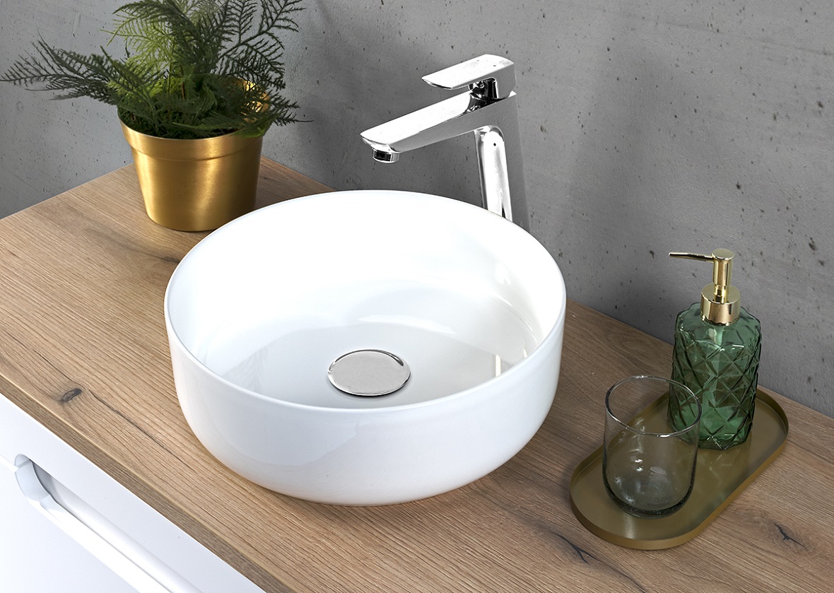 Comad Maja umywalka 36,5x36,5 cm nablatowa okrągła biały połysk UN-MAJA-GW