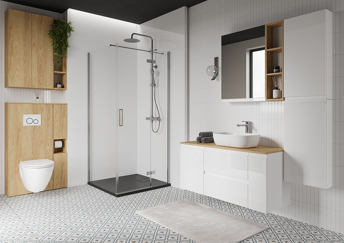 Cersanit Moduo szafka górna z drzwiami do stelaża 56 cm dąb hikora S1026-046