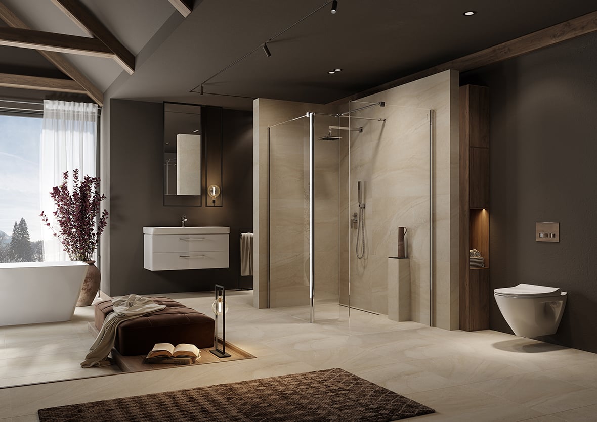 Cersanit Mille ścianka prysznicowa walk-in 30 cm chrom połysk/szkło przezroczyste S161-009