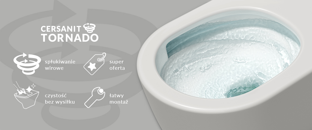 Cersanit Intro miska WC z deską wolnoopadającą wisząca bez kołnierza ze spłukiwaniem wirowym biały połysk S4038-001