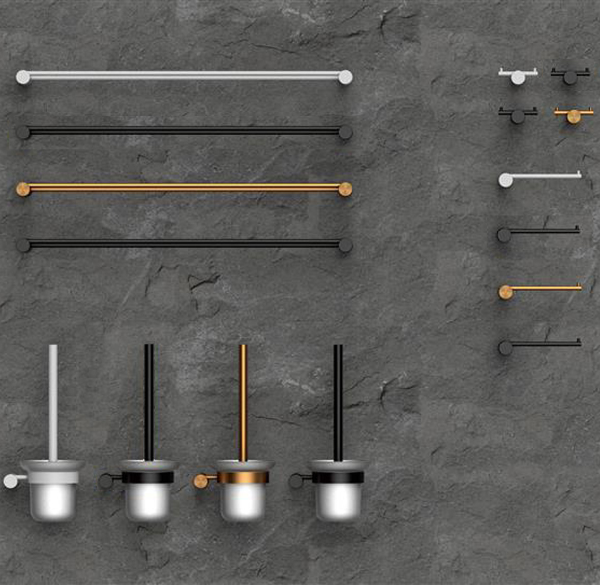 Cersanit Zen drążek na ręcznik czarny-gun metal S951-888