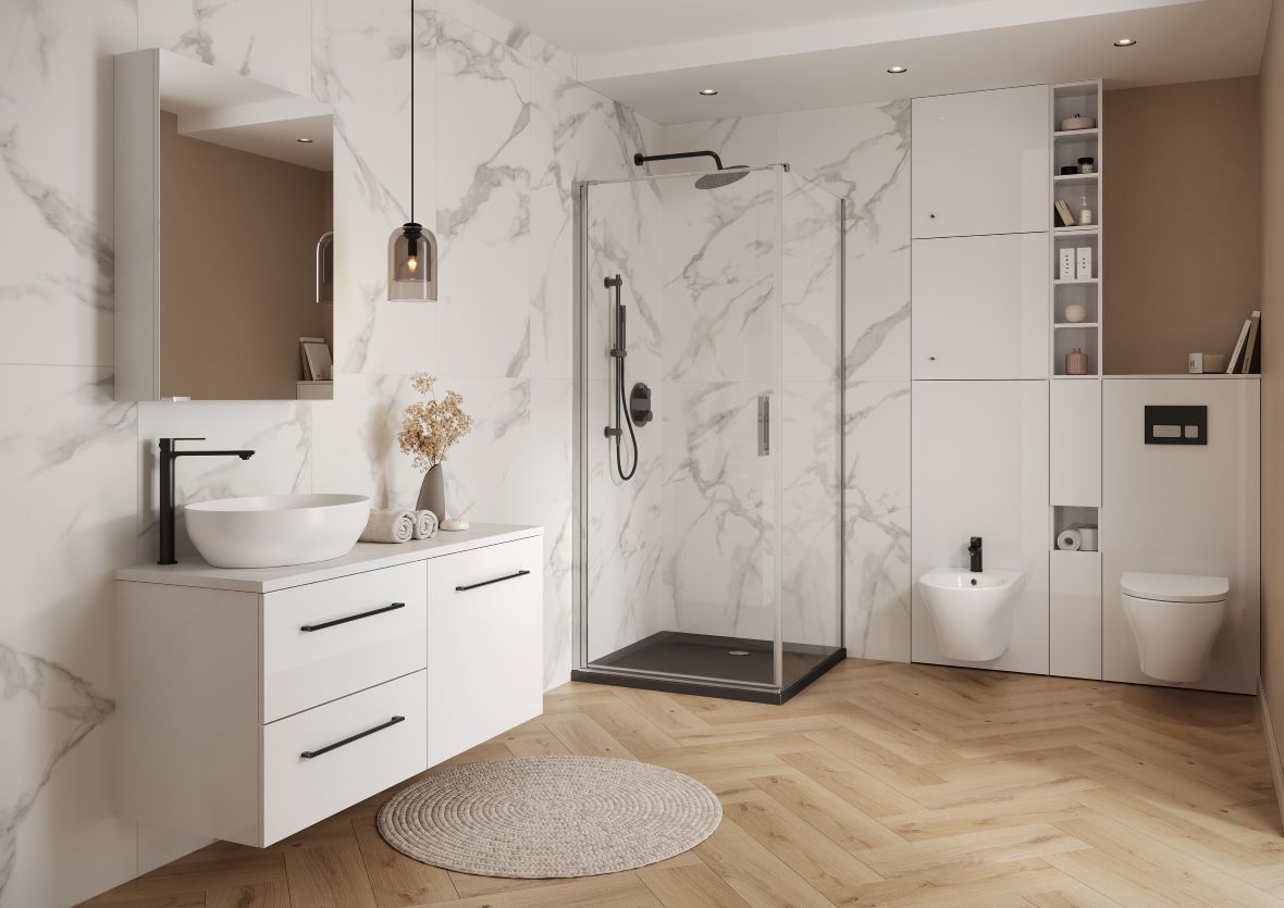 Cersanit Moduo drzwi prysznicowe 90 cm uchylne chrom połysk/szkło przezroczyste S162-019