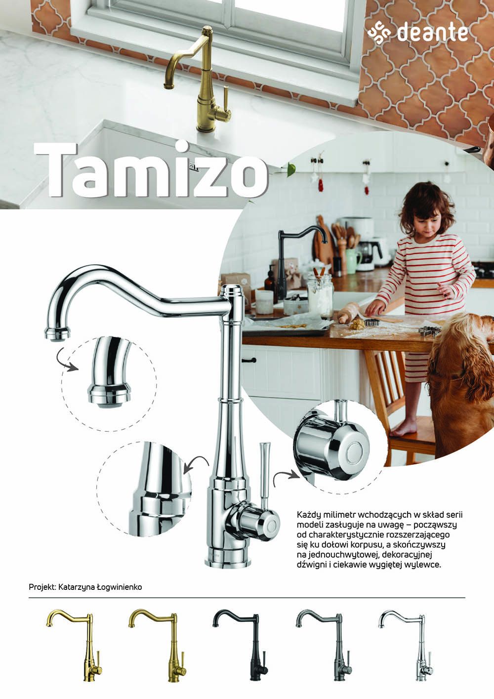 Deante Tamizo bateria kuchenna stojąca czarna BQTN63M