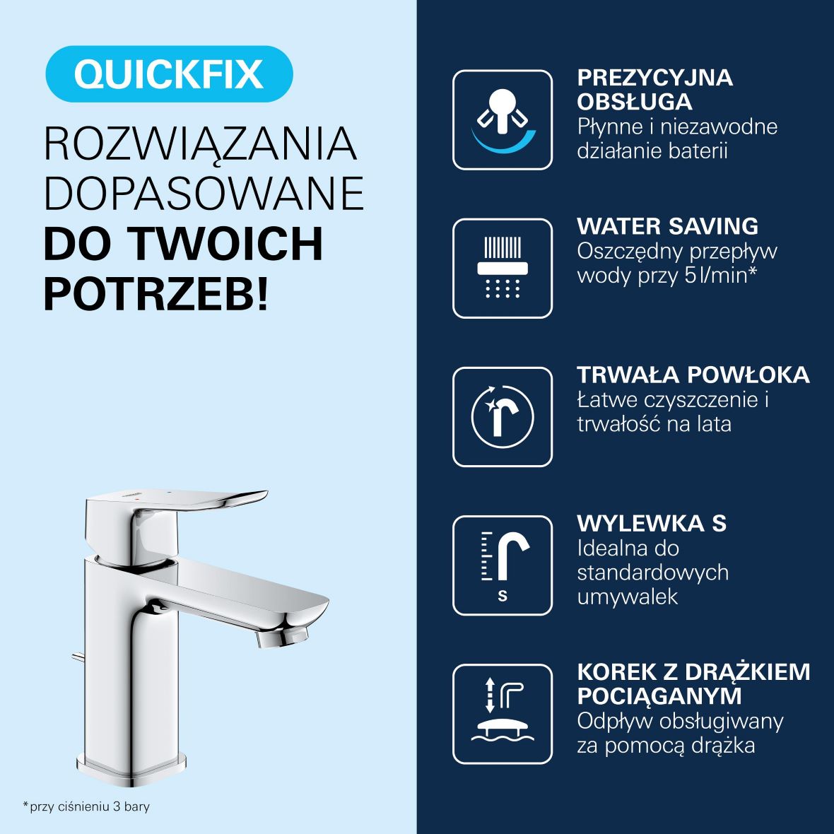 Grohe Dice bateria umywalkowa stojąca chrom 1018560000