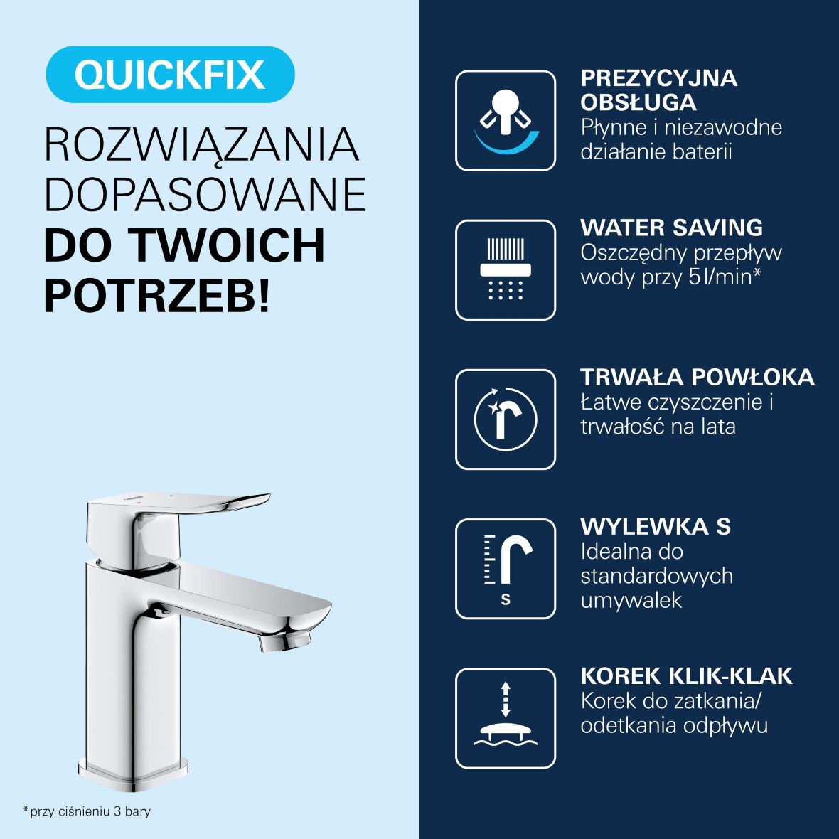 Grohe Dice bateria umywalkowa stojąca chrom 1018570000