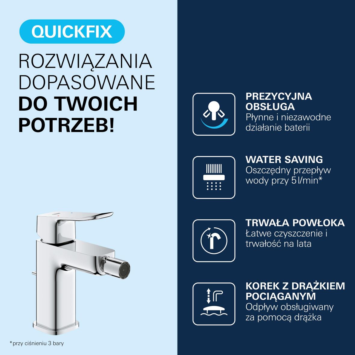 Grohe Dice bateria bidetowa stojąca chrom 1018770000