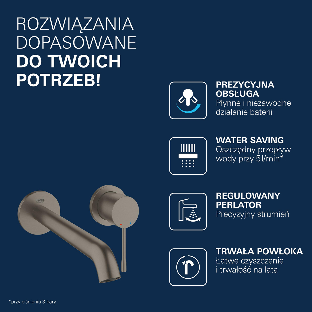 Grohe Essence New bateria umywalkowa podtynkowa Brushed Hard Graphite 19967AL1