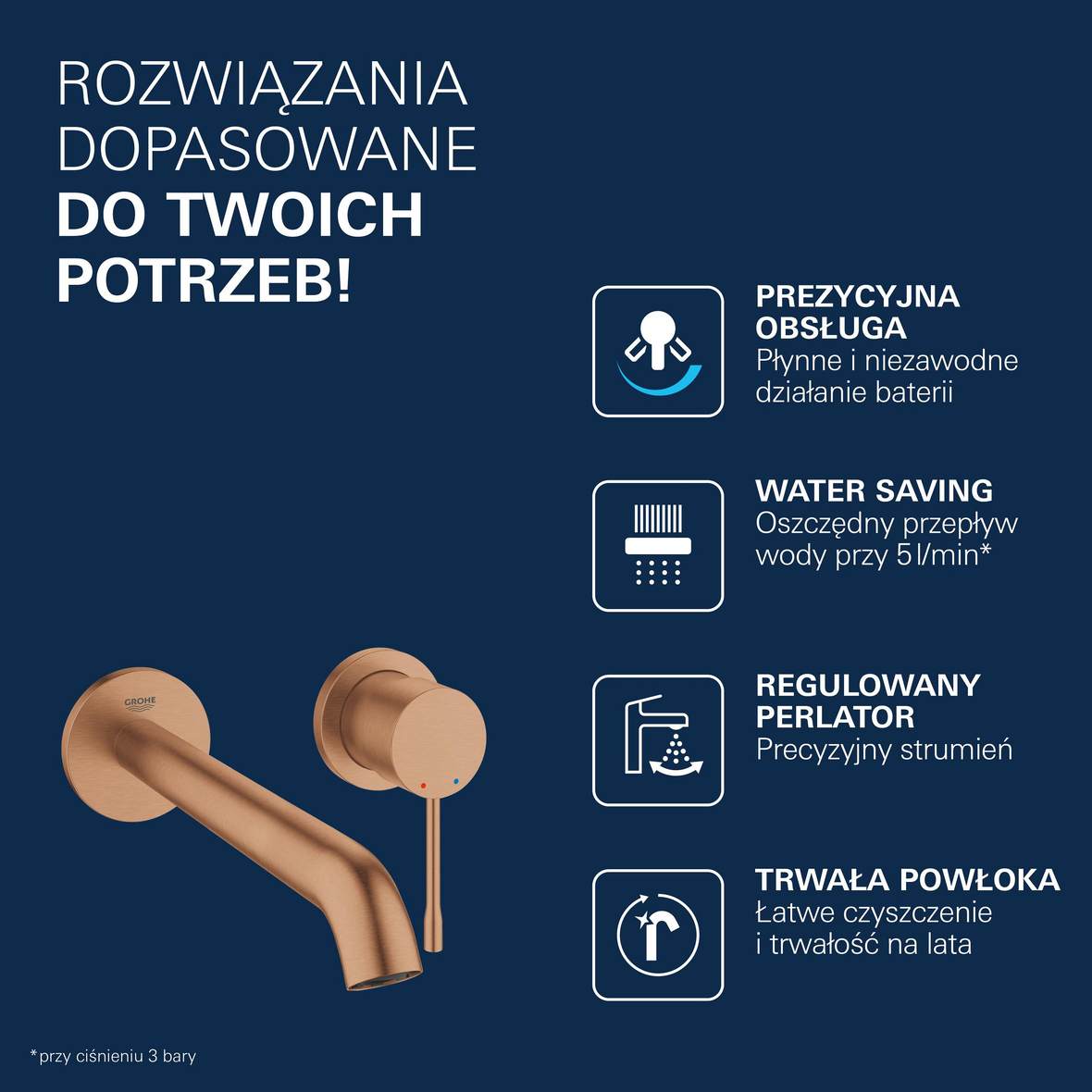 Grohe Essence New bateria umywalkowa podtynkowa Brushed Warm Sunset 19967DL1