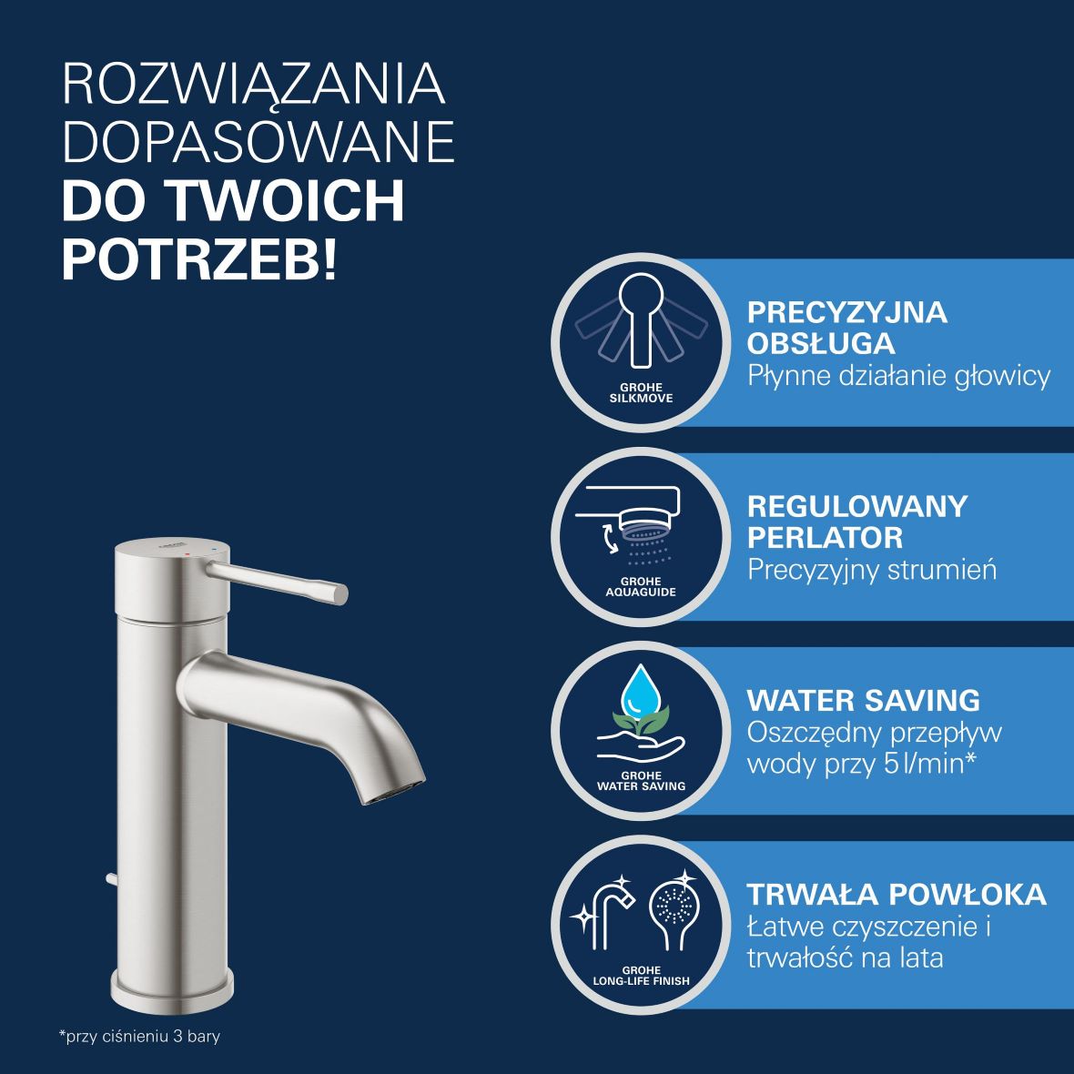 Grohe Essence bateria umywalkowa stojąca stal nierdzewna 23589DC1