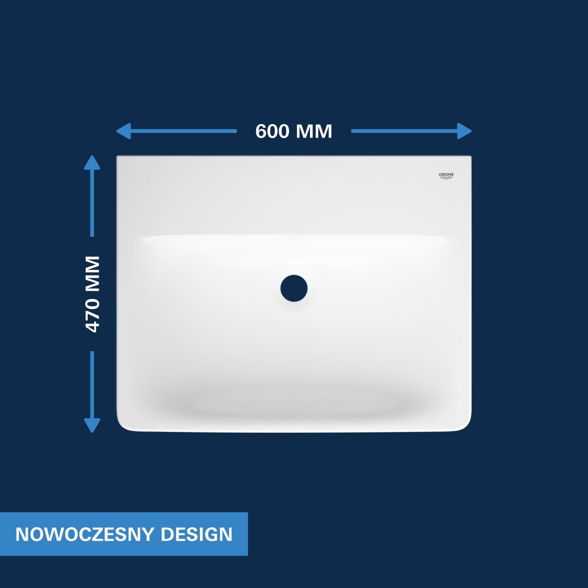 Grohe Euro Ceramic umywalka 60x47 cm prostokątna ścienna biała 102417SH00