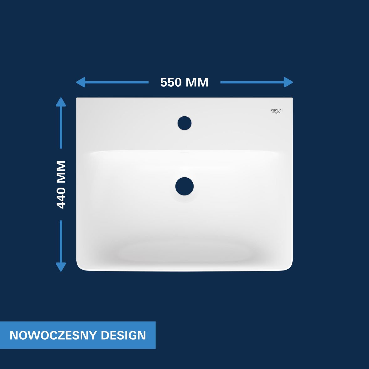 Grohe Euro Ceramic umywalka 55x44 cm prostokątna ścienna biała 102430SH00