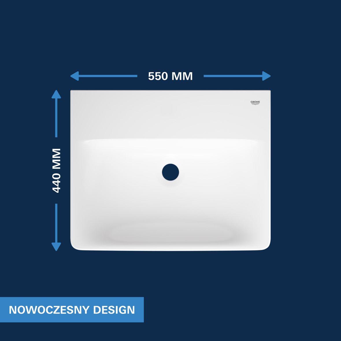 Grohe Euro Ceramic umywalka 55x44 cm prostokątna ścienna biała 102431SH00