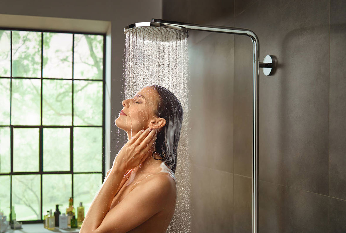 Hansgrohe Raindance S PowderRain zestaw prysznicowy ścienny termostatyczny z deszczownicą chrom 27633000
