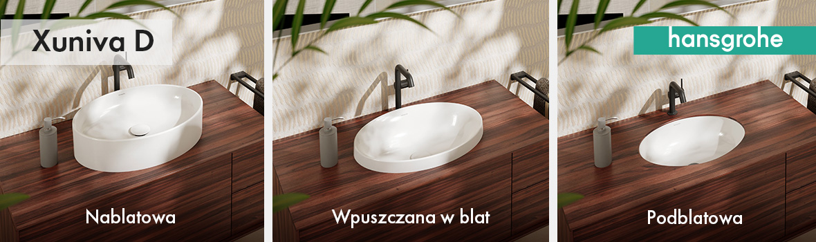 Hansgrohe Xuniva D umywalka 55x40 cm wpuszczana w blat biały 60156450