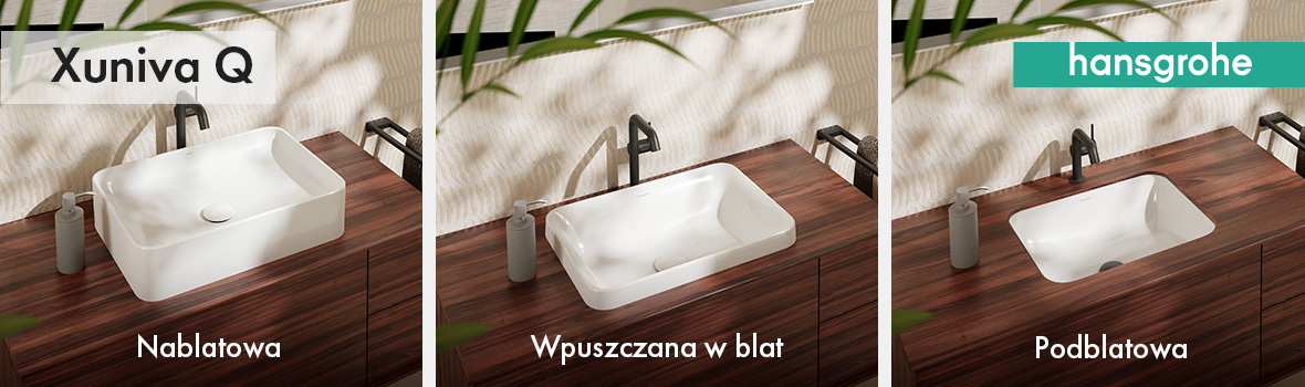 Hansgrohe Xuniva Q umywalka 55x45 cm wpuszczana w blat biały 60162450