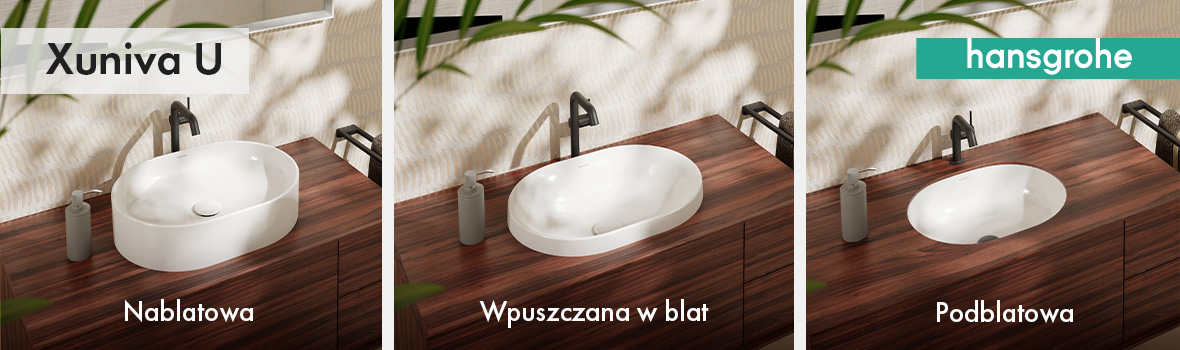 Hansgrohe Xuniva U umywalka 55x40 cm nablatowa SmartClean biały 61073450