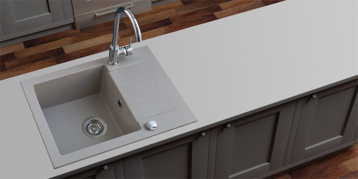 iceBerg Focus zlewozmywak granitowy 58x44 cm piasek ZFS0711A