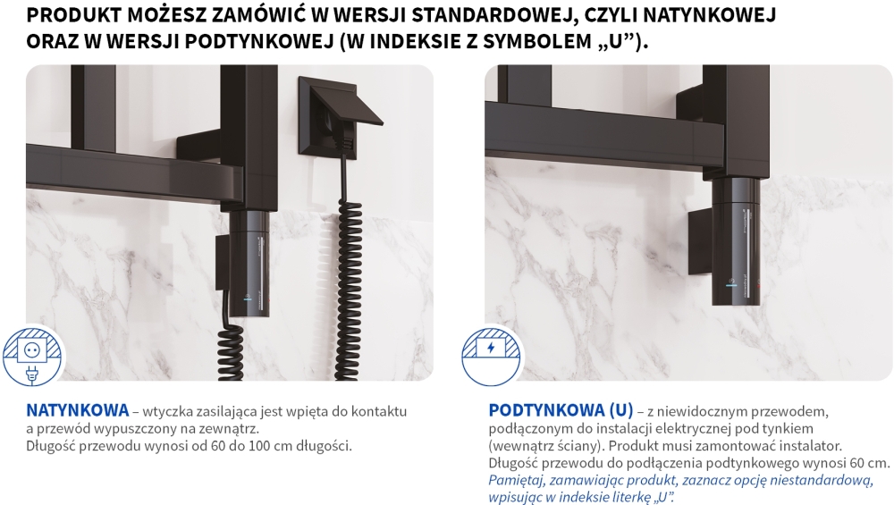 Instal Projekt Belti Electro grzejnik elektryczny 75,3x40 cm biały BELE-40/80C34+GH-03C1