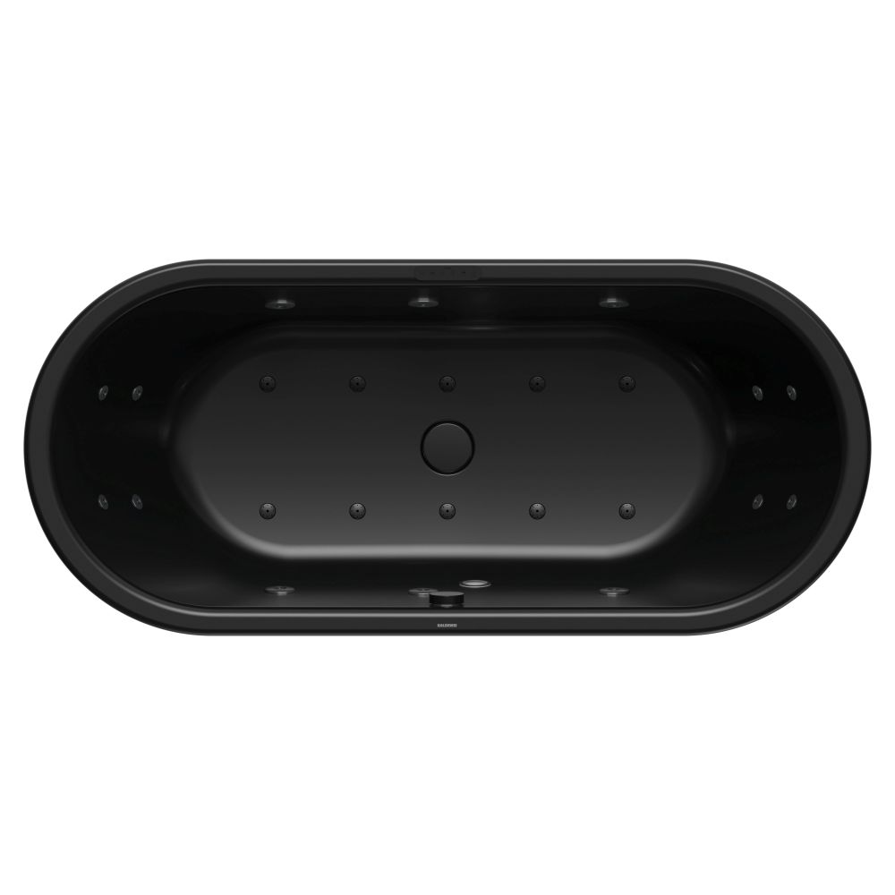 Kaldewei Centro Duo Oval wanna z hydromasażem 180x80 cm model 128 Body&Soul prawa czarny mat 282893880676