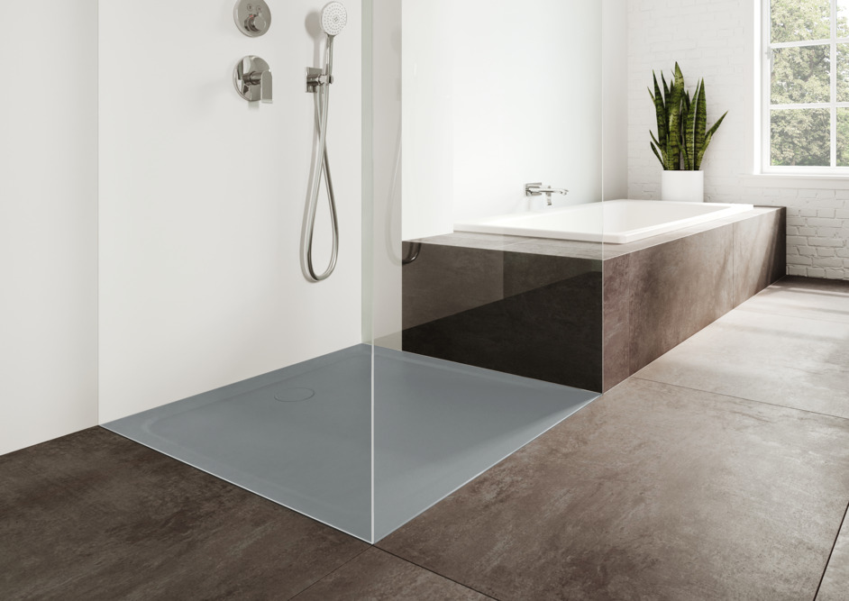 Kaldewei Cayonoplan brodzik 90x90 cm kwadratowy model 2254-5 z obniżonym nośnikiem styropianowym cool grey 30 361447980663