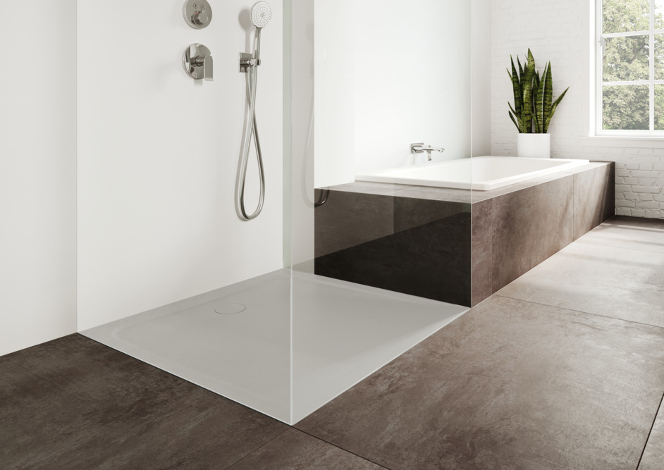 Kaldewei Cayonoplan brodzik 90x90 cm kwadratowy model 2254-5 z obniżonym nośnikiem styropianowym warm grey 10 361447980668