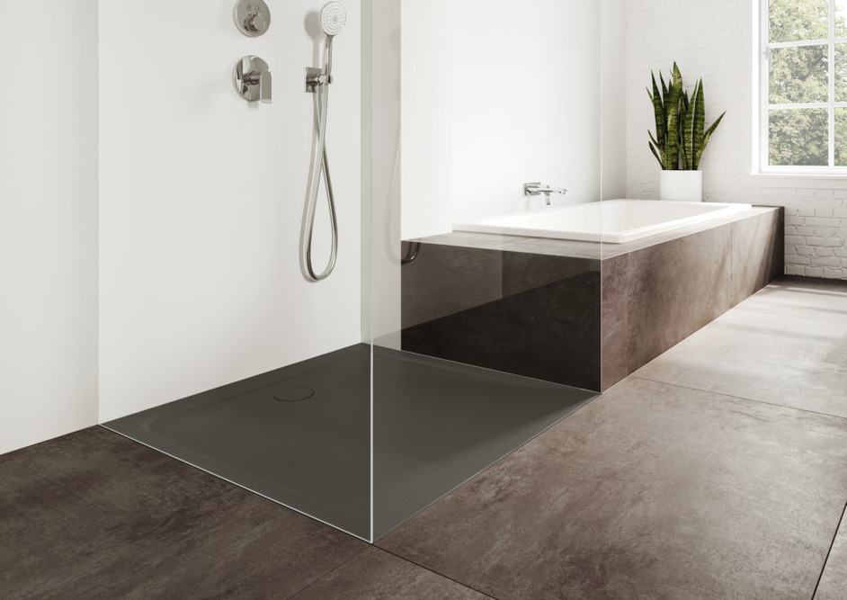 Kaldewei Cayonoplan brodzik 90x90 cm kwadratowy model 2254-5 z obniżonym nośnikiem styropianowym warm grey 80 361447980673