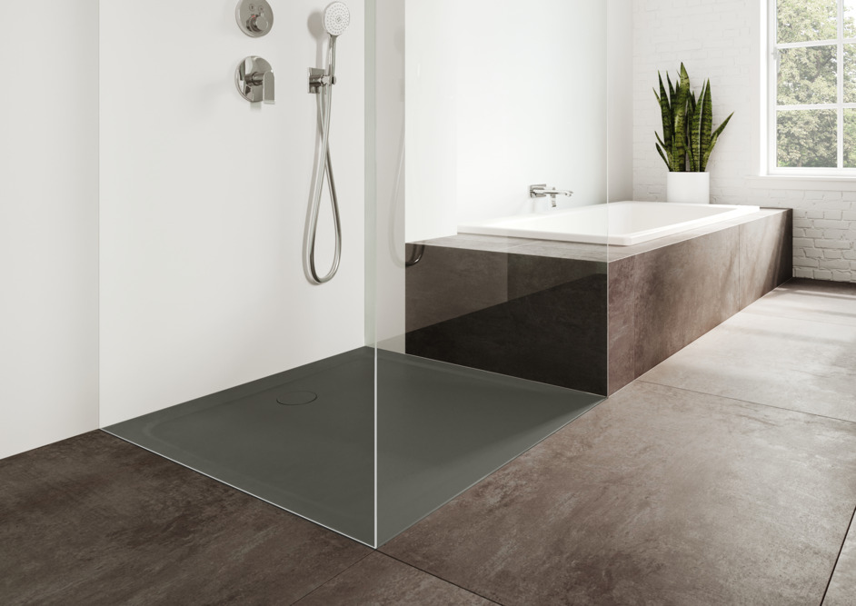 Kaldewei Cayonoplan brodzik 90x90 cm kwadratowy model 2254-5 z obniżonym nośnikiem styropianowym warm grey 85 361447980674