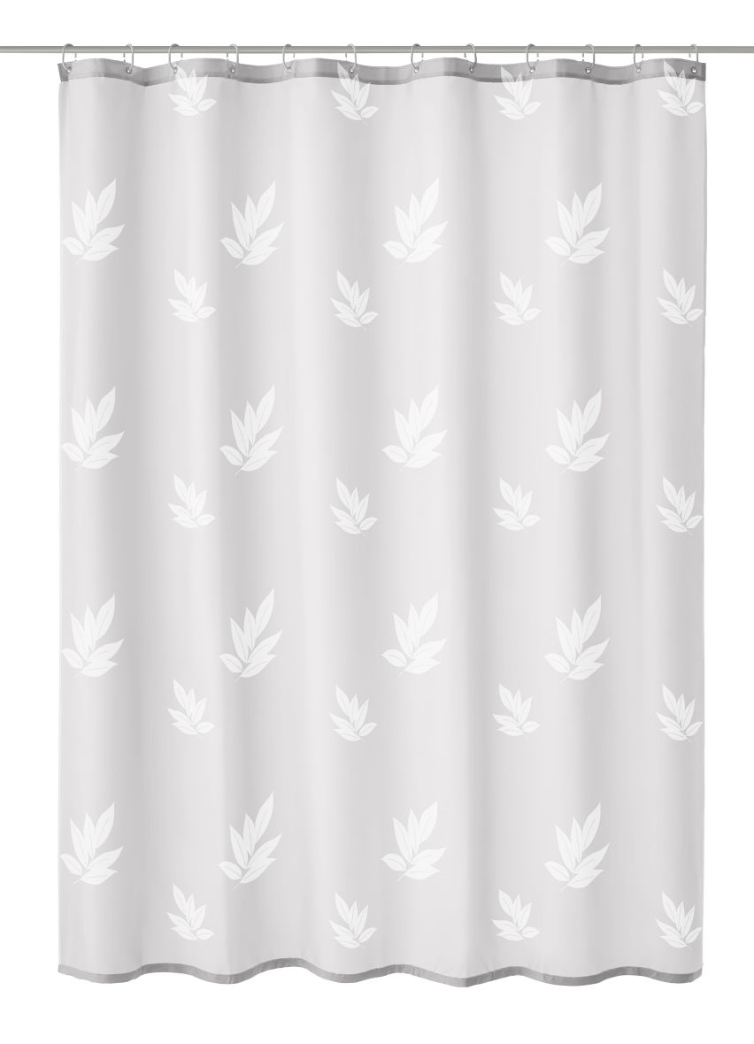 Kleine Wolke Canton zasłona prysznicowa 180x200 cm tekstylna szary/kwiaty 4994114305