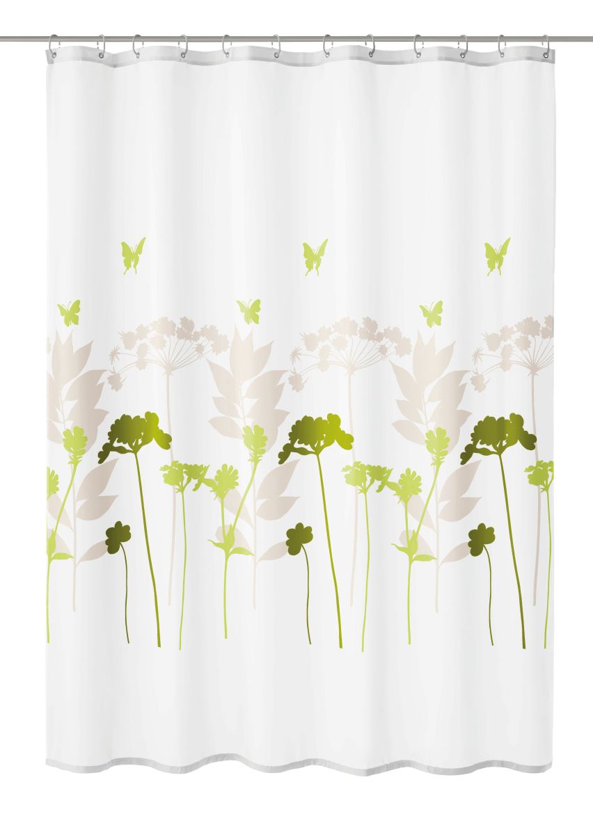 Kleine Wolke Barcelona zasłona prysznicowa 180x200 cm tekstylna biały/kwiaty 5188602305