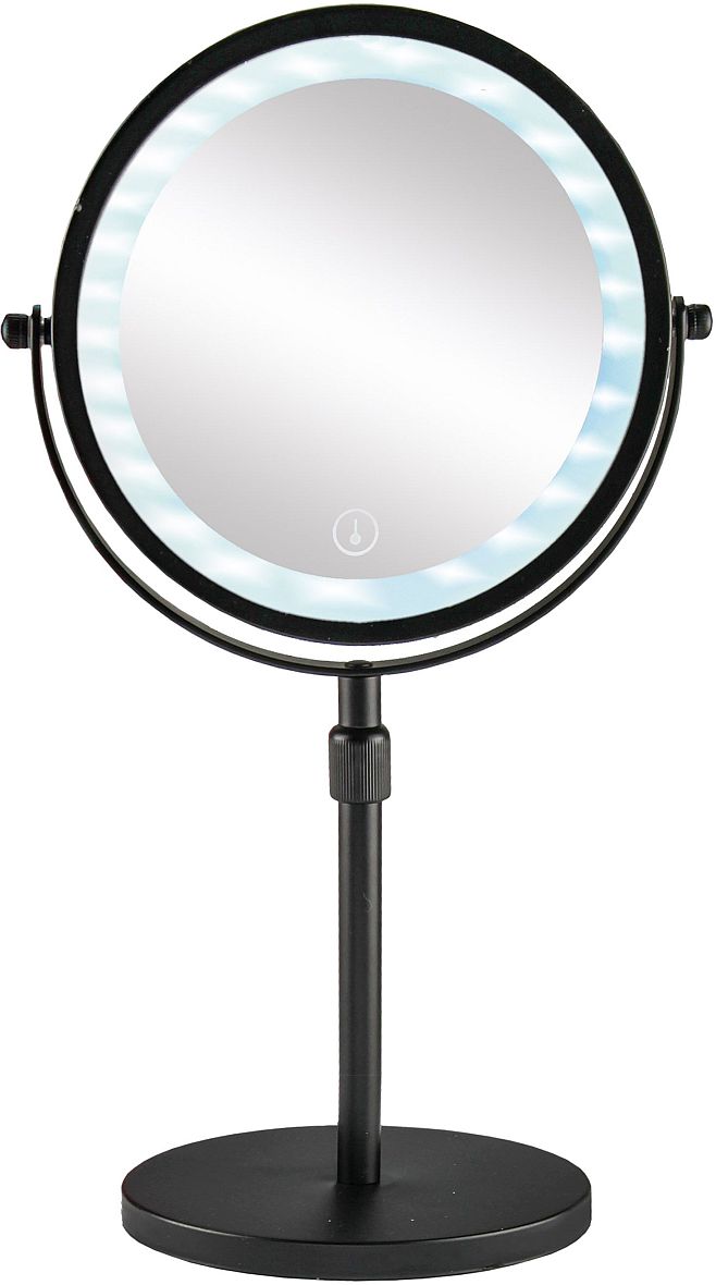 Kleine Wolke LED Mirror lusterko kosmetyczne 20,5x37 cm okrągłe z oświetleniem srebrny 8507926886