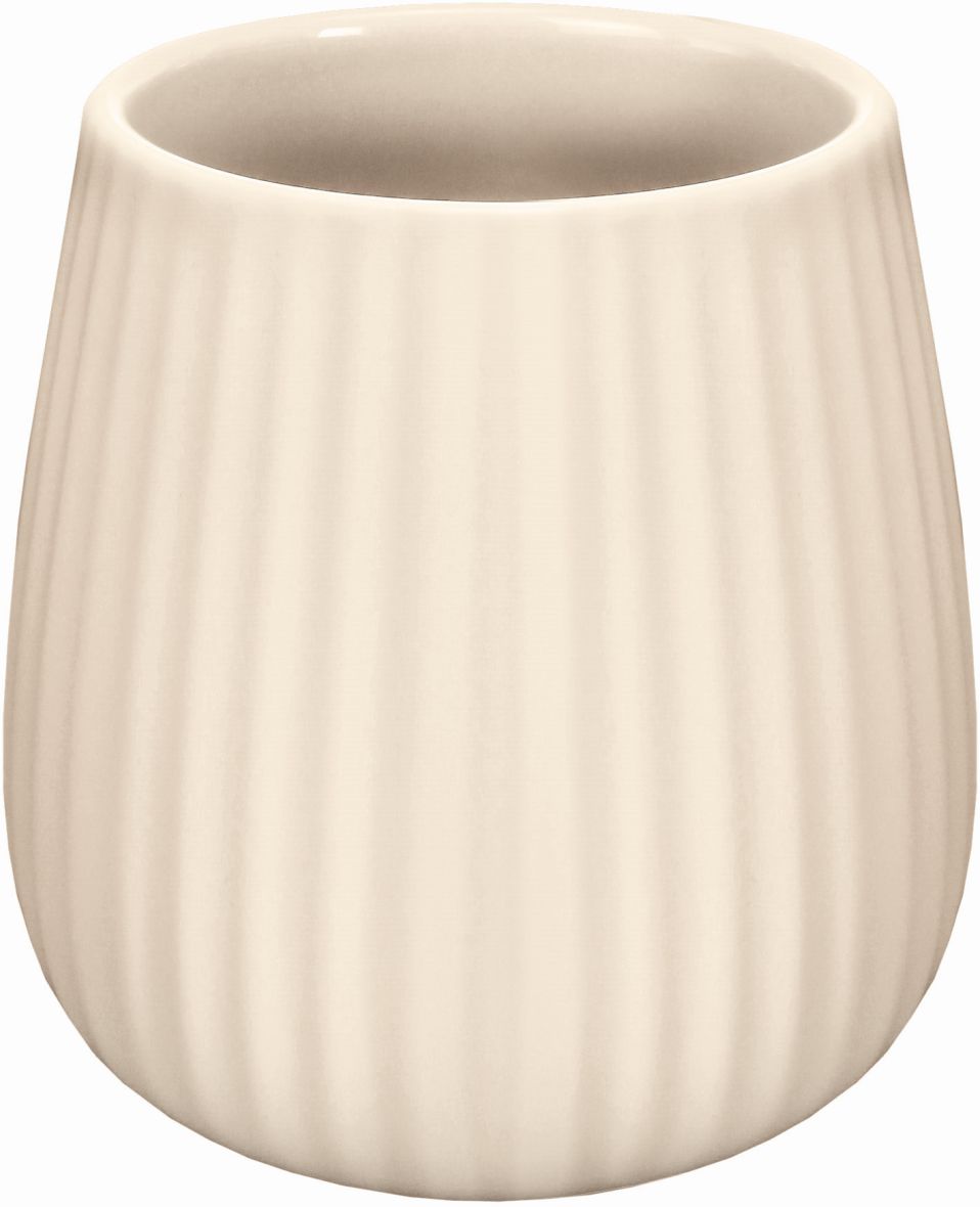 Kleine Wolke Groove kubek na szczoteczki stojący kamionka beż 8091291852