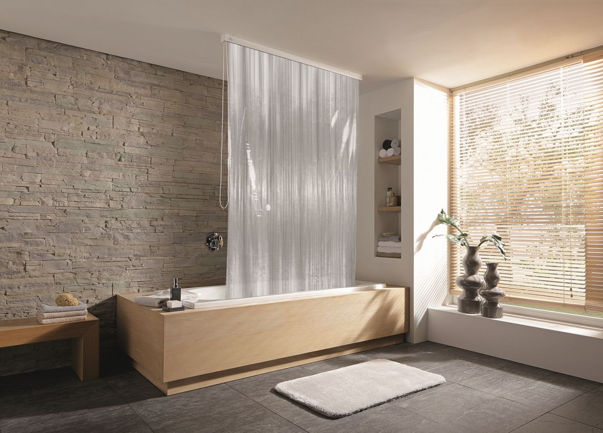 Kleine Wolke Duschrollo roleta prysznicowa 128x240 cm winylowa biała mleczna 3321108747