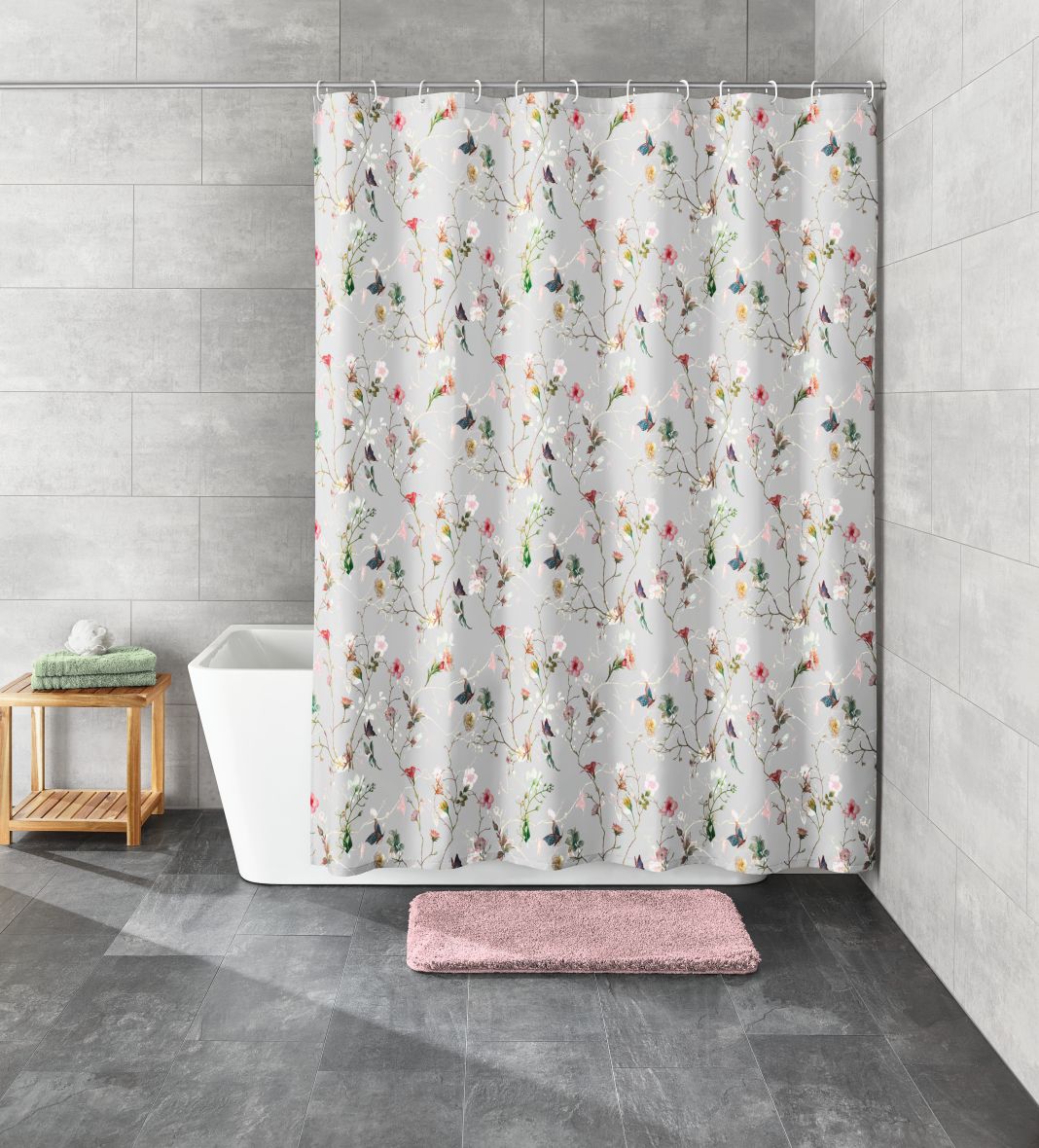 Kleine Wolke Flores Zasłona prysznicowa 180x200 wzór 7806148305