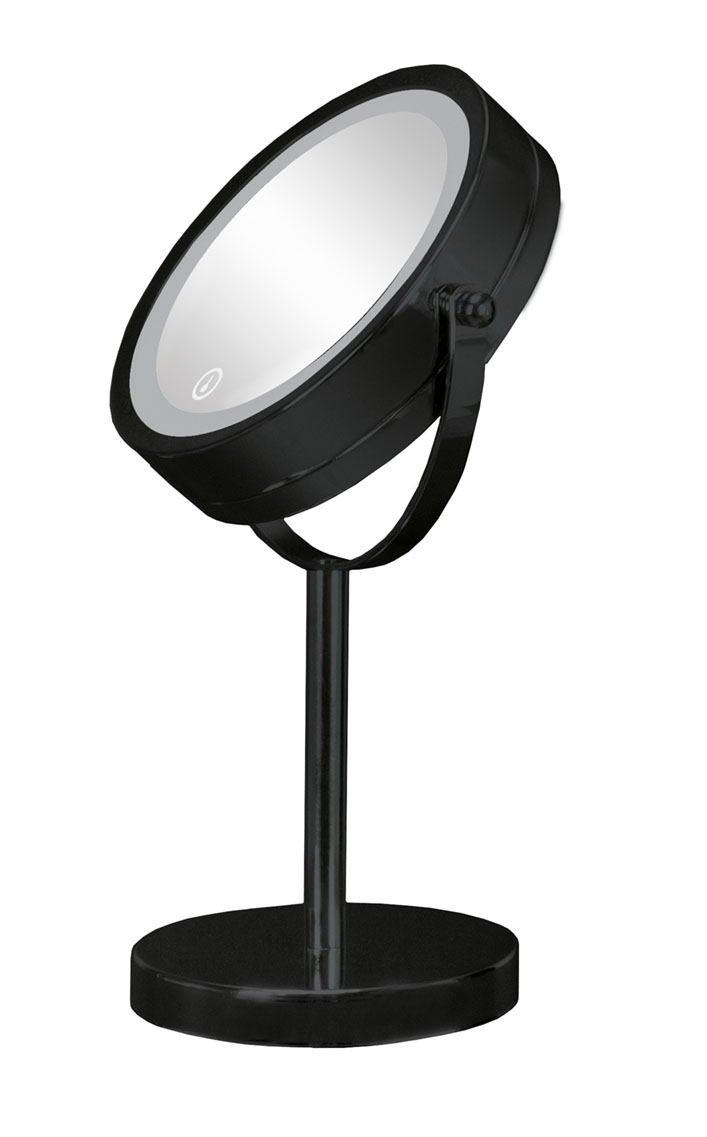 Kleine Wolke LED Mirror lusterko kosmetyczne 17,5x29,5 cm okrągłe z oświetleniem czarny 5887926886
