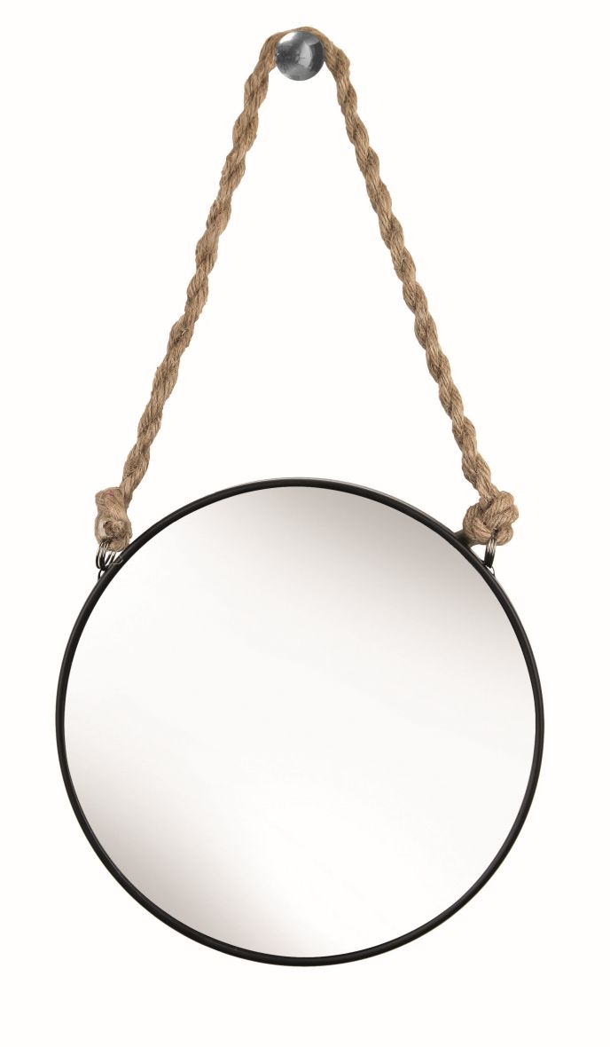 Kleine Wolke Rope Mirror lustro 39,5x23 cm okrągłe czarne 8653926886