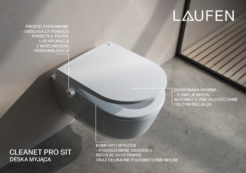 Laufen Cleanet Pro deska myjąca wisząca biała H8918910000001