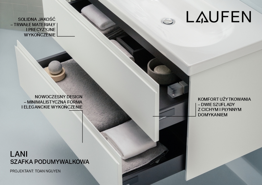 Laufen Lani szafka 78,5x45x51,5 cm podumywalkowa wisząca biała H4035521122611