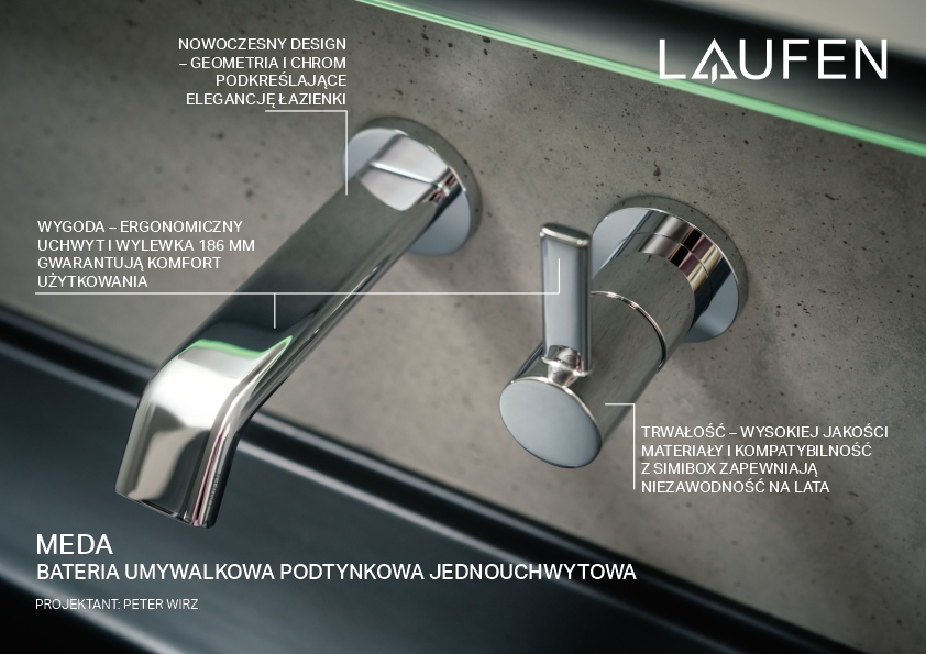 Laufen Meda bateria umywalkowa podtynkowa chrom HF506622100000