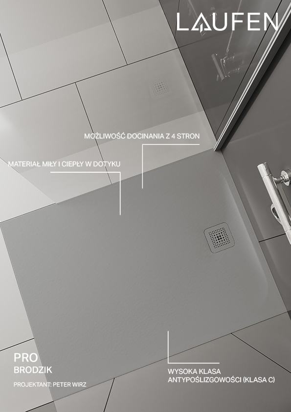 Laufen Pro brodzik prostokątny 120x80 cm szary H2109520770001